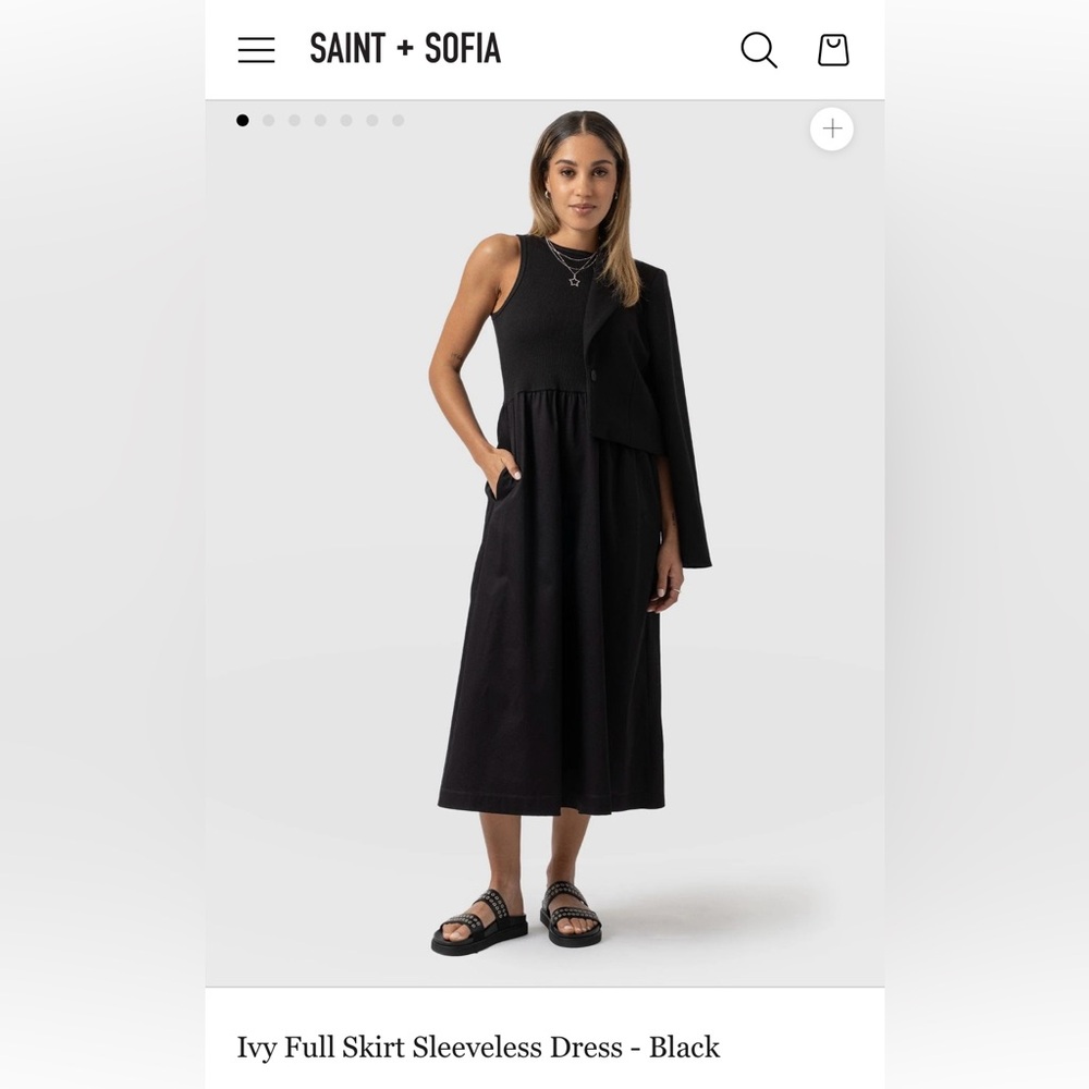 Saint + Sofia Ivy Full Skirt Sleeveless Dress